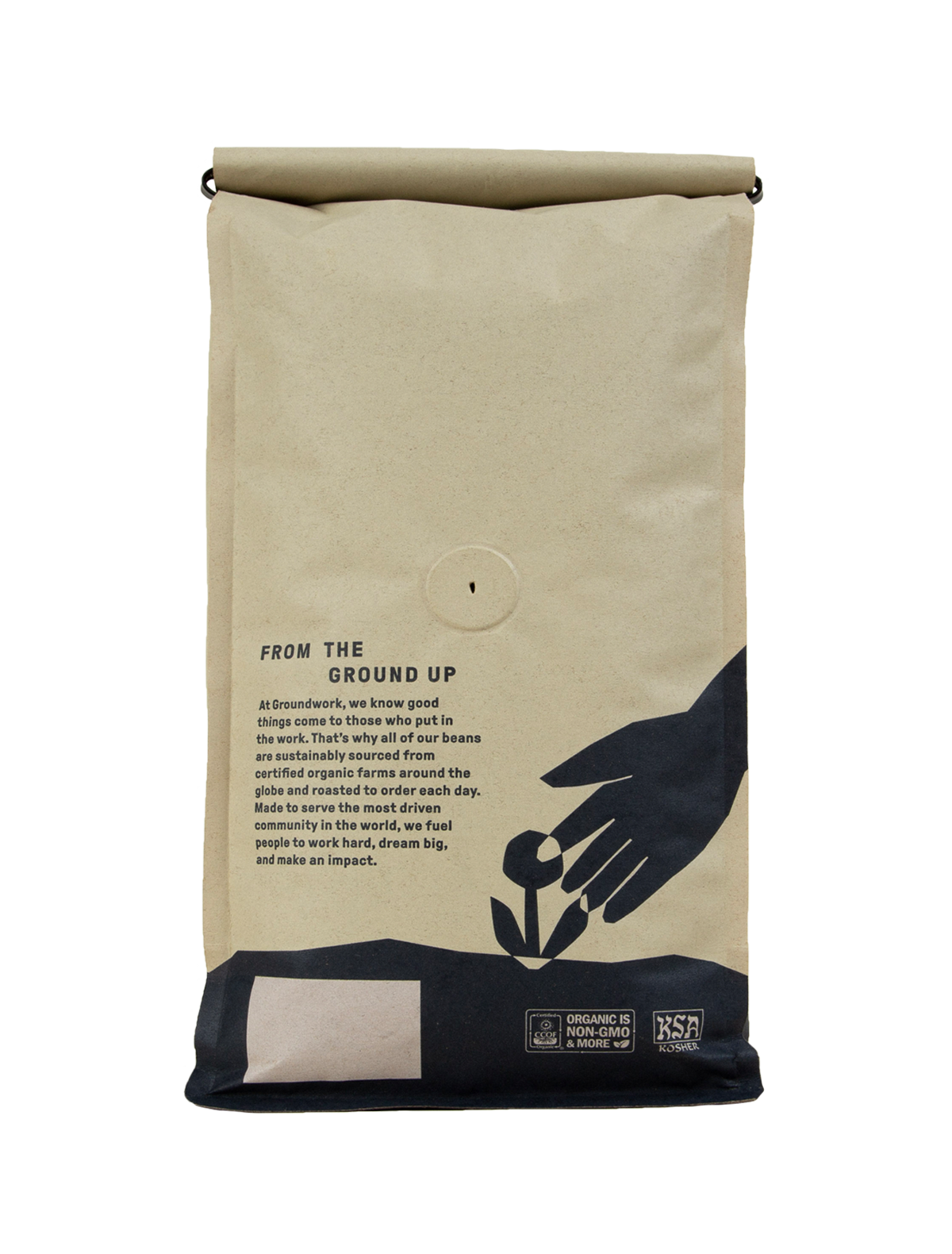 back of bag organic lucky jack medium roast
